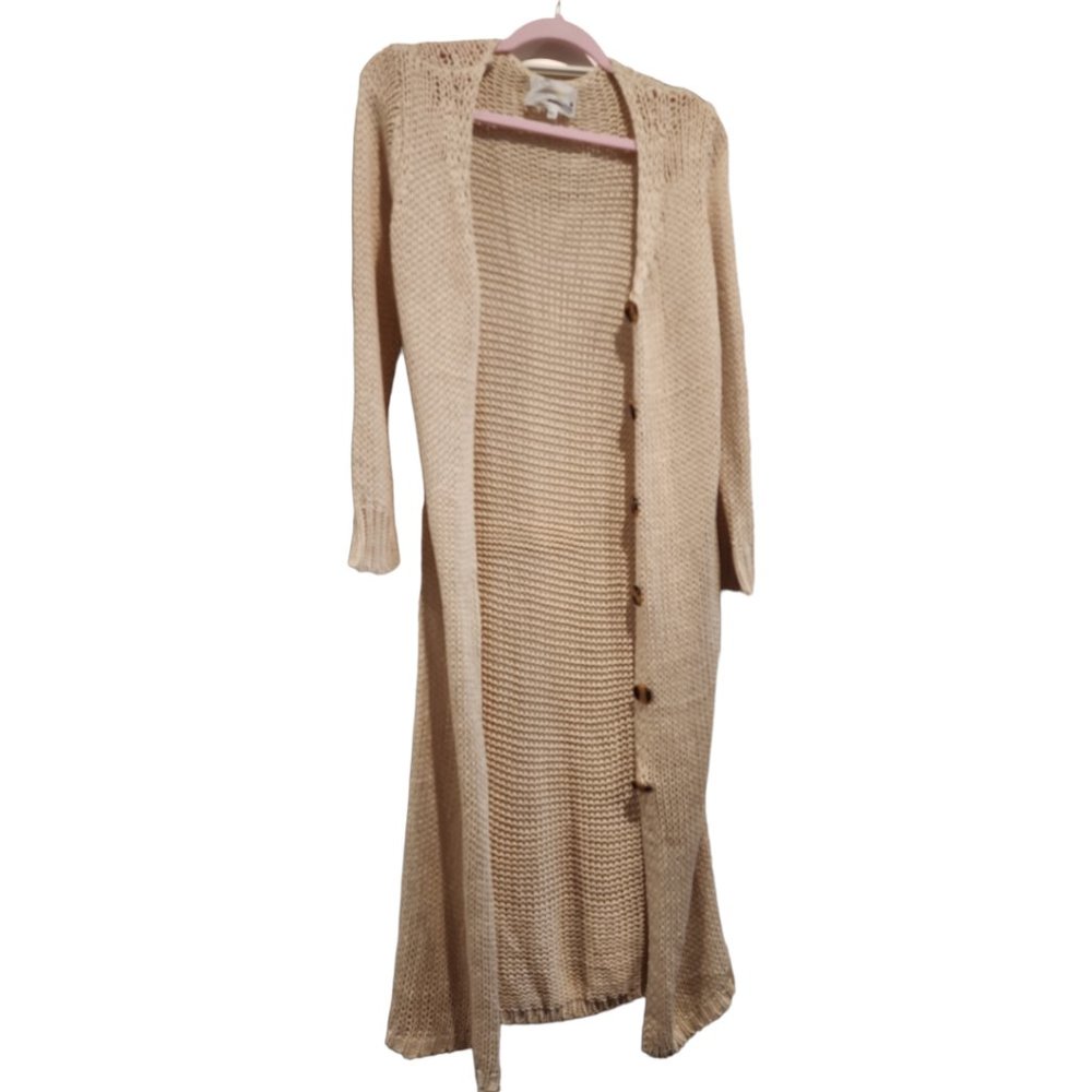 Floor length Duster Cardigan- Cream